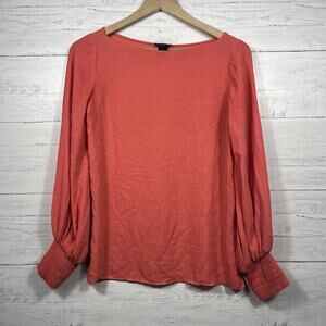 Ann Taylor womens coral chiffon blouse size XS flowy lightweight professional